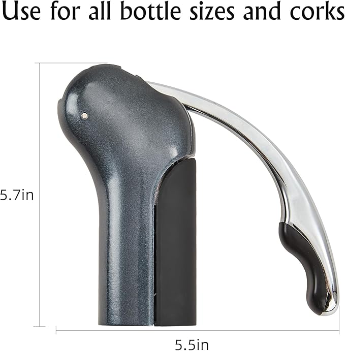 Vertical Corkscrew Wine Opener - One-Pull Smooth extraction with Foil Cutter Instant Lever Corkscrew