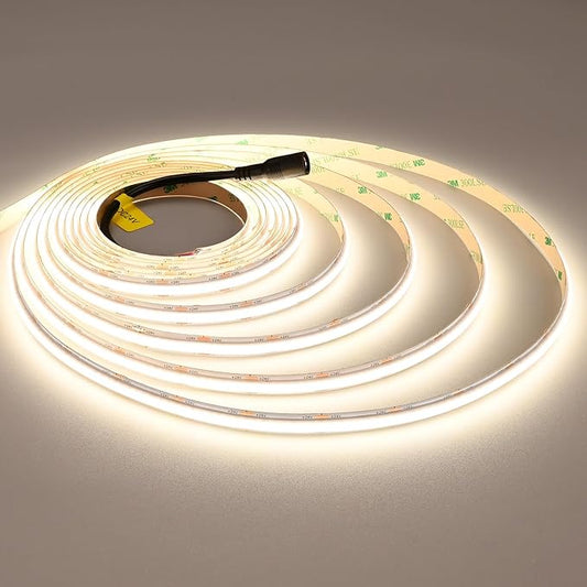 JOYLIT 24V Super Bright COB LED Strip Lights 16.4FT/5M 4000K Natural White Indoor, UL Listed 288LEDs/M, 670LM/FT, CRI 92+, 120° Beam Angle Professional Tape Light for Home,Commercial(No Power Supply)
