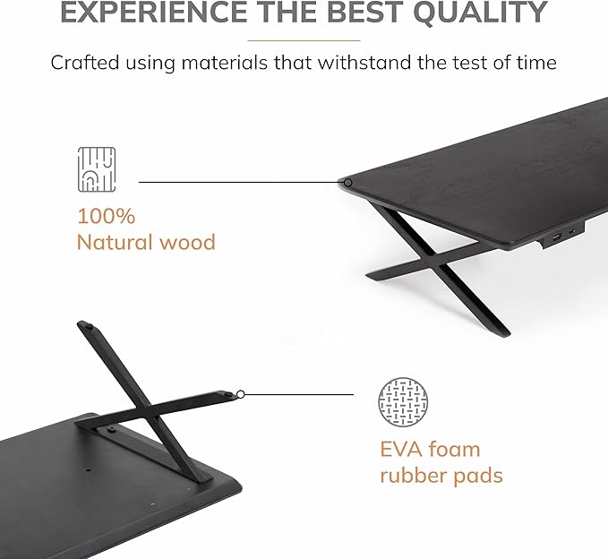 Anji Mountain Monitor Stand - Desktop Organizer & Laptop Riser, Ergonomic Monitor Riser, Space-Saving Monitor Stand for Desk, Durable Construction, Easy Assembly, Ideal for Home & Office,Black