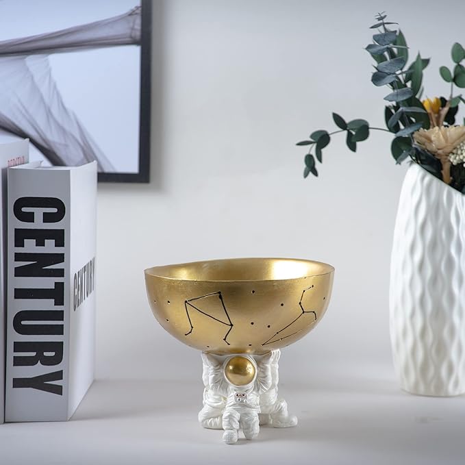 BUTILIVEEN Astronaut Decorative Bowl for Sundries, Spaceman Candy Bowl, Key Holder and Jewelry Storage Box, Astronaut Decor, Gifts for Spaceman Lover, Resin, 5.09" W