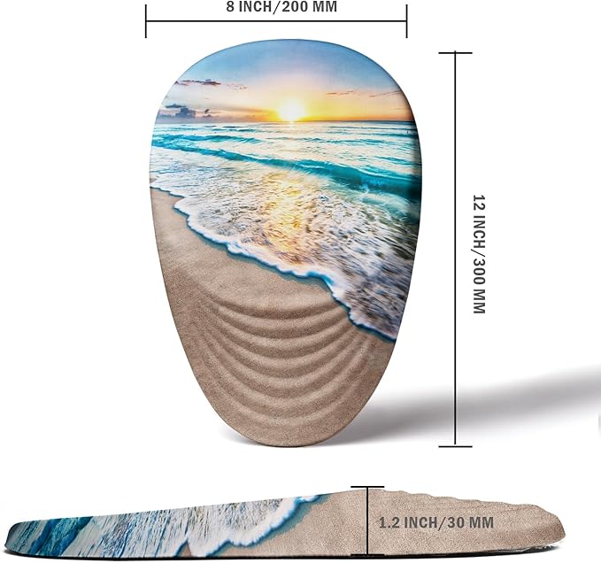Sunset Mouse Pad, Ergonomic Mouse Pad with Wrist Rest Support, Non-Slip PU Base Desktop Mousepad for Pain Relief, Computer, Office & Home, Beach