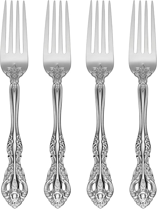 Oneida Michelangelo Fine Flatware Dinner Fork, Set of 4 , 18/10 Stainless Steel, Silverware Set, Dishwasher Safe