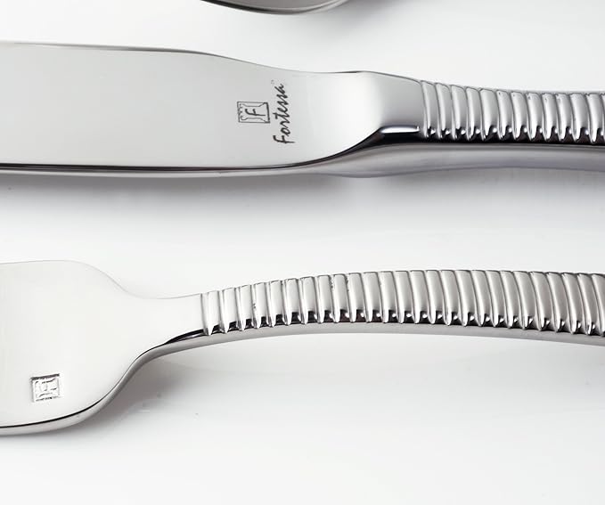 Fortessa Ringo 18/10 Stainless Steel Flatware Solid Handle Table Knife, Set of 12