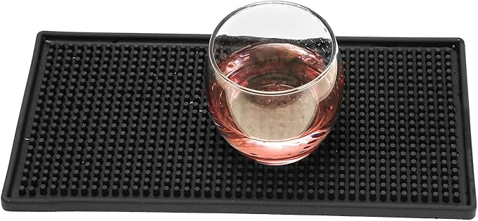 KINJOEK 2 Packs 6 x 12 in Bar Mat, Non Slip Bar Service Spill Mat Drying Mats for Countertop Cocktail Bartender Coffee Beverages