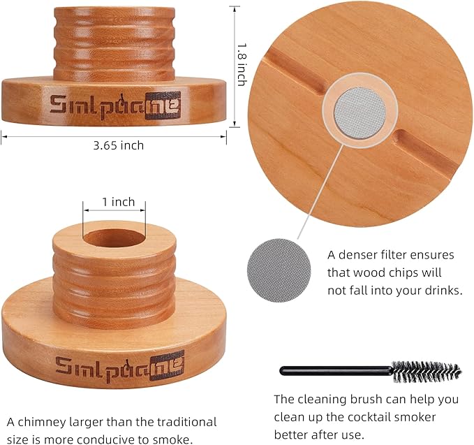 Cocktail Smoker Kit, Old Fashioned Smoker Kit for Bourbon Whiskey Drink, Smoker Infuser Kit with 4 Flavors Wood Chips, Birthday Father's Day Gifts for Husband, Men, Dad