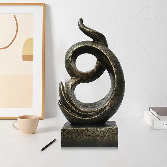 14.17'' H Retro Style Sculpture Decor Statue Figurine Home Gifts Crafts Polyresin Arts for Home Living Room Bookshelf Coffee Table Table Decoration,Office Desk Decor (14.17''H)