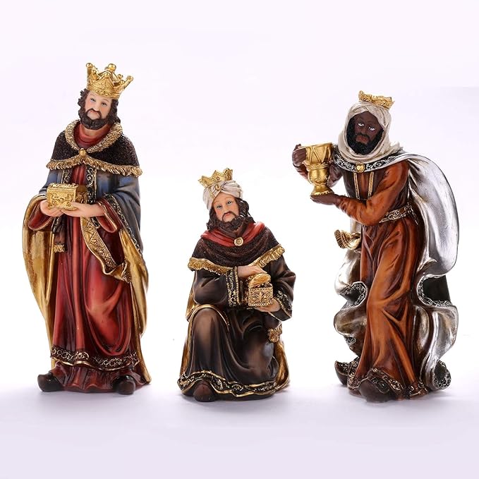 Nativity Set 8.5 inch Resin Stone 11 Figurines, Catholic Gift Holy Family Christmas Decoration Nativity Scene