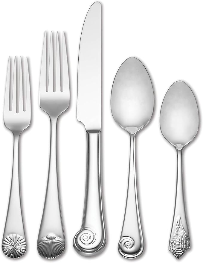 Reed & Barton Seashell 5Pc Flatware Place Setting, 5 Piece, Silver