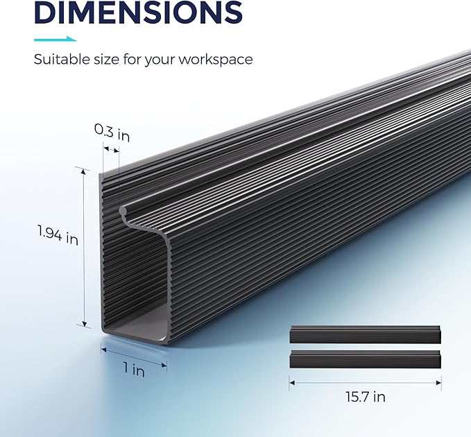 Delamu 2 Pack Safe & Tidy Cable Management Solution - Protect Kids & Pets with Home & Office Cable Management Under Desk,Cable Organizer, Cable Management Kit,Cord Organizer for Desk, 15.7inX2