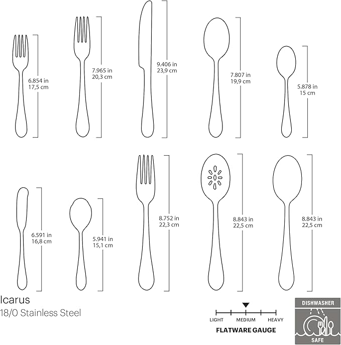 Oneida Icarus 45-Piece Flatware Set, Service for 8, Silver
