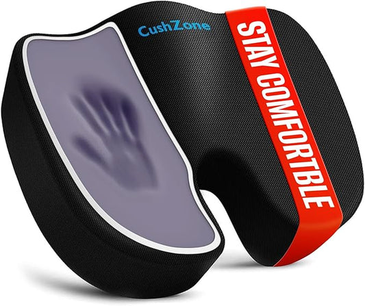 Seat Cushion, Office Chair Cushions, Car Seat Cushion, Non-Slip Sciatica & Back Coccyx Tailbone Pain Relief Chair Pad, Memory Foam Pillow for Computer Desk, Wheelchair, Driving(Black)