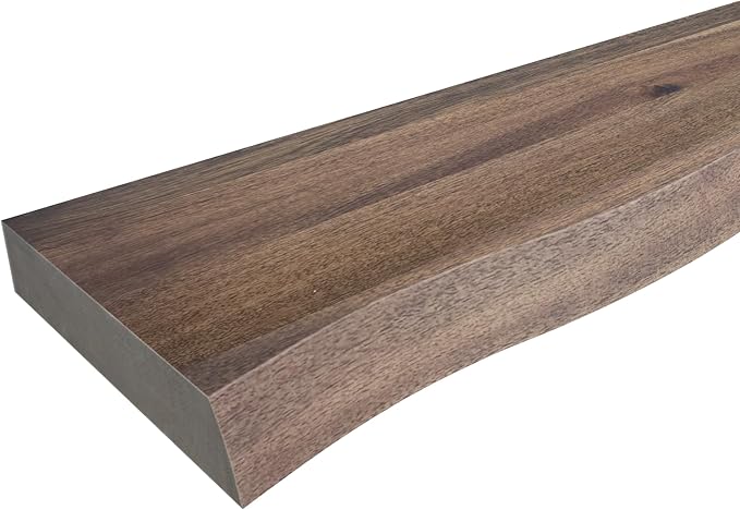 24" Acacia Live Edge Floating Shelves Set of 2 - Wall Mounted Wooden Shelf for Stylish Home Décor - Dark Walnut Color 24x7.5x1.5 Inches