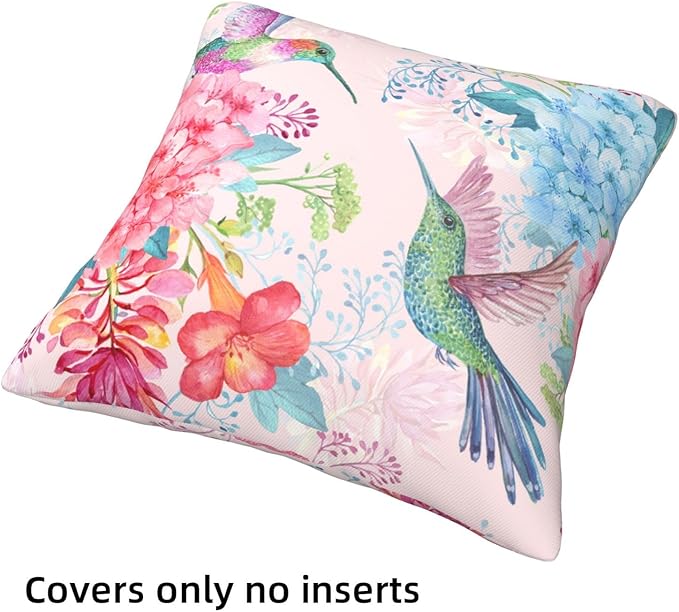 Tropical Flamingos and Pink Flower Throw Pillow Covers Set of 4 18x18 Inches Butterfly Floral Peonies Decorative Pillow Cases Home Decor Colorful Pillowcases