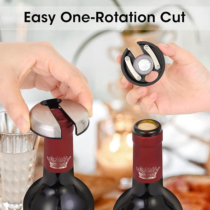 Beneno Multifunctional Wine Bottle Opener Gift Set - Wing Corkscrew, Foil Cutter, Vacuum Stopper & Aerator Pourer, Perfect for Wine Lovers Man Woman, Black Set
