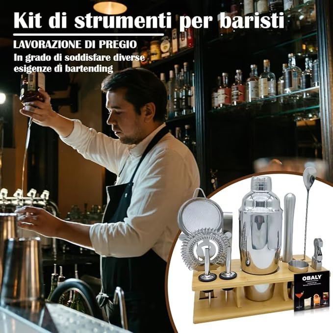 Bartender Kit 11-Piece Cocktail Shaker-Muddler for Cocktails 25oz Boston Shaker-Bar Accessories with Stylish Bamboo Stand Mix Drink Shaker kit Perfect Martini kit with Cocktail Recipes