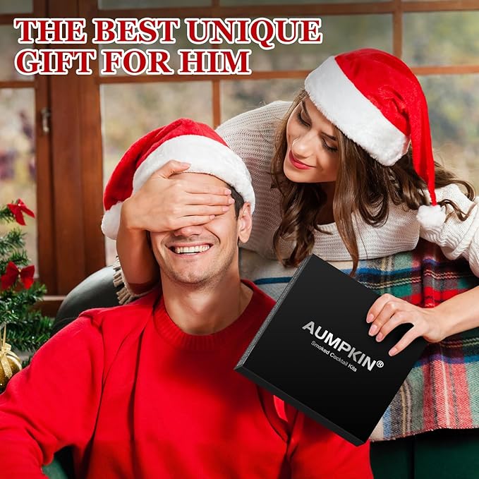 Cocktail Smoker Kit with Torch – 6 Flavors Wood Chips – Bourbon, Whiskey Smoker Infuser Kit, Old Fashioned Drink Smoker Kit, Birthday Bourbon Whiskey Gifts for Men, Dad, Husband (Without Butane)