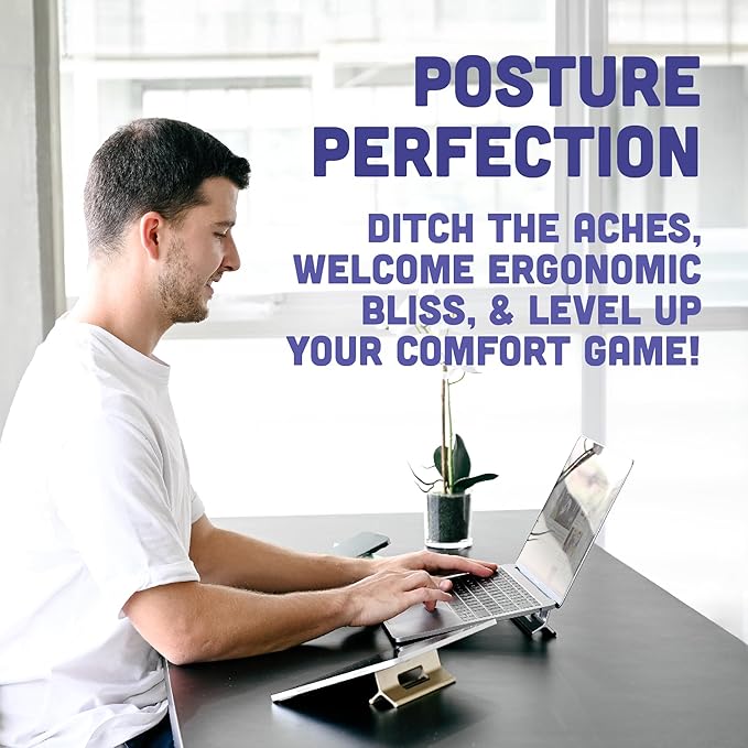 Steepy Low Profile Laptop Stand 3 Height Adjustable Computer Stand Lightweight Plastic Laptop Riser Laptop Tilt & Angle Wedge (Orange, 3 Pack)