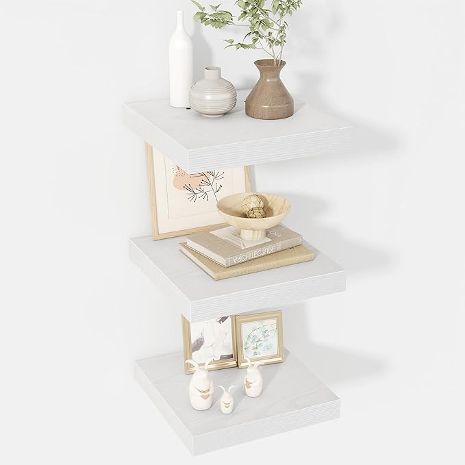 12 Inch Floating Shelves, 12" Deep Floating Shelf Wall Mounted, 12" Wall Shelves, Rustic Deep Bookshelf, Extra Deeper Display Shelves & Storage Shelves for Bedroom, Living Room, Set of 3