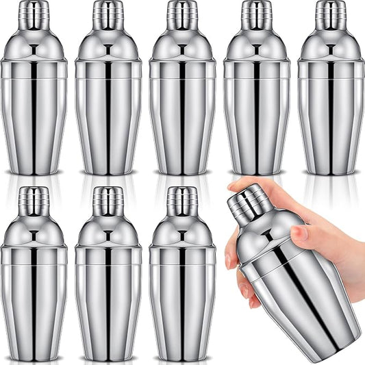 Nitial 9 Pcs Bar Cocktail Shaker Professional Stainless Steel Martini Drink Mixer with Built-in Strainer for Bartending No Leaks Boston Shaker for Bar Party Drink Mixing Tool(11.8 oz)
