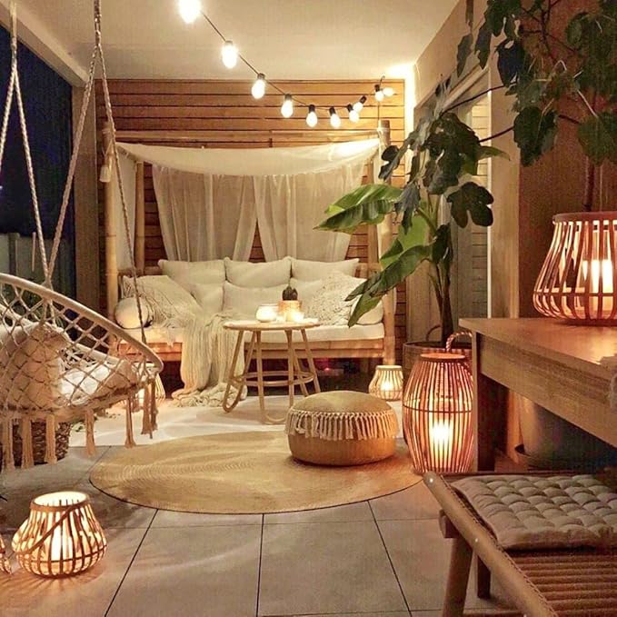 100ft Outdoor String Lights 48 ft with 25 LED Edison Bulbs, Dimmable Waterproof Shatterproof 2200K Warm