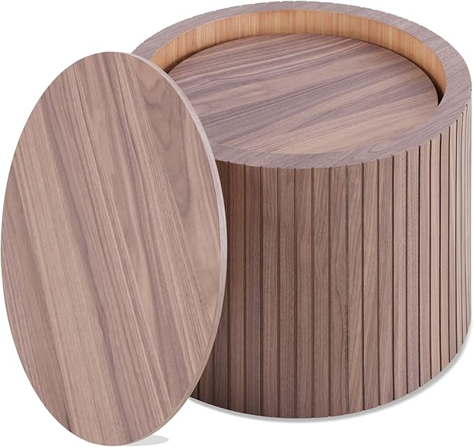 Nesting Coffee Table Set of 2,Modern Round Wooden Coffee Tables with Storage,Luxury Side Table Accent End Table for Small Space Living Room Apartment