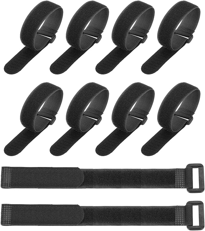 PATIKIL 12 x 0.79 Inch Reusable Cable Ties 10 Pcs Adjustable Hook and Loop Straps Cord Management Wire Wrap Cord Ties Organizer for Home Office Cables, Black