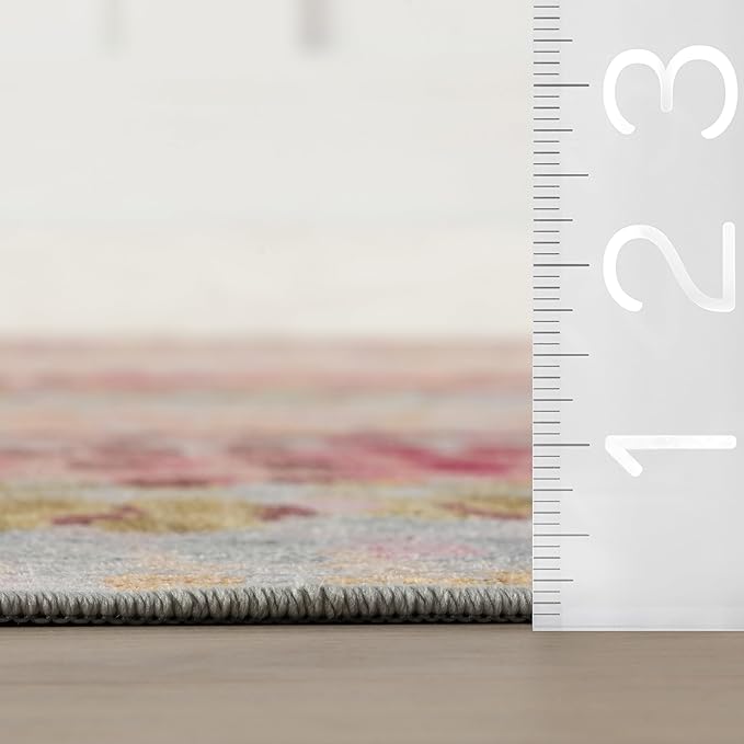 Dash & Albert Paint Chip Pastel Machine Washable Rug, 9.5 X 13.5 Feet, Multicolored Geometric Pattern