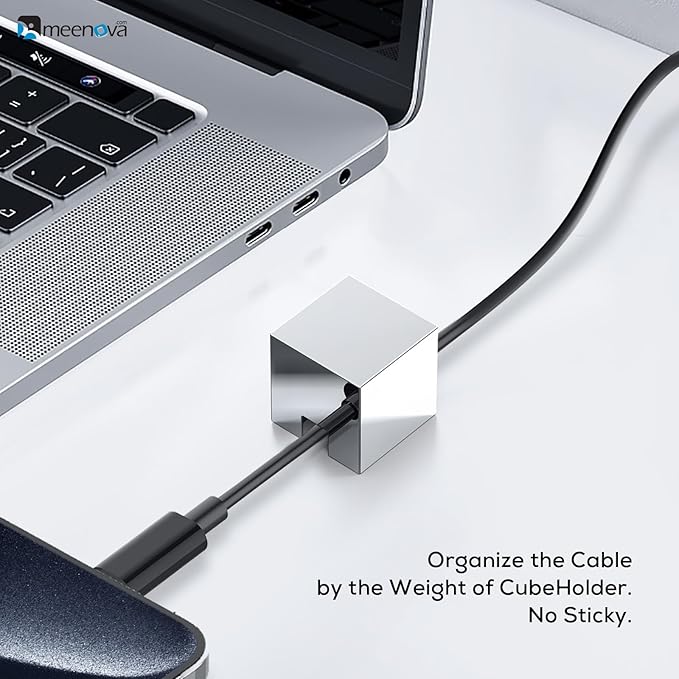 Meenova Cord Organizer 304 Stainless Steel Cable Holder, Cable Management Aesthetic Cute Desk Accessories, Office Computer Desk Organizers, Cord Management, Charging Wire Nightstand Organizer