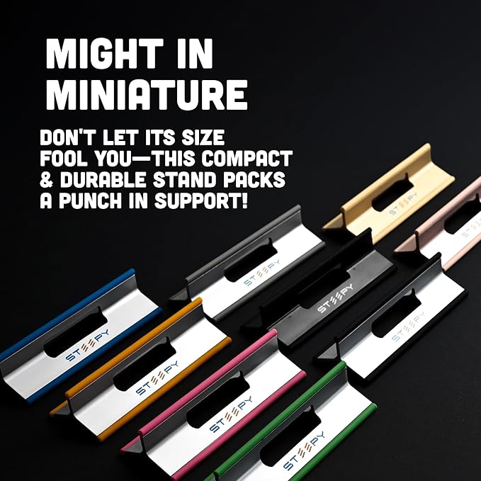 Steepy Portable Laptop Stand for Desk – Adjustable Height, & Portable Laptop Holder – Ergonomic Computer Stand for Cooling & Comfort – Slip-Proof, Sturdy Design – Universal Fit for 13-17 Inch Devices