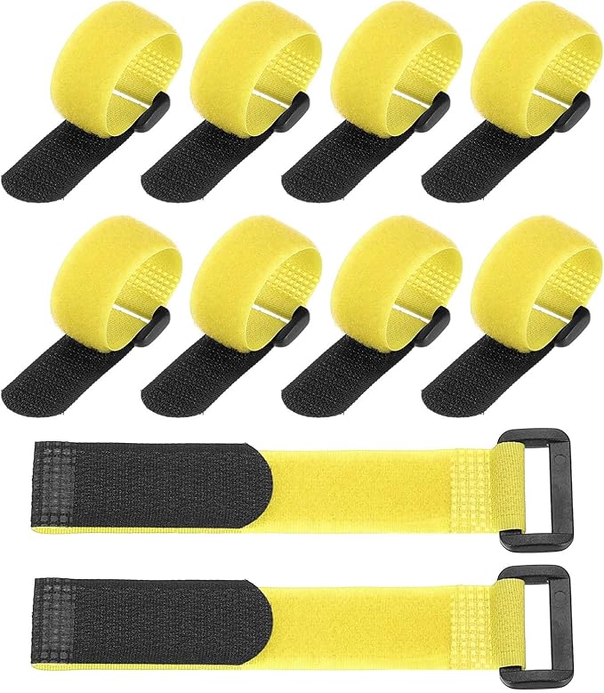 PATIKIL 6 x 0.79 Inch Reusable Cable Ties 10 Pcs Adjustable Hook and Loop Straps Cord Management Wire Wrap Cord Ties Organizer for Home Office Cables, Yellow