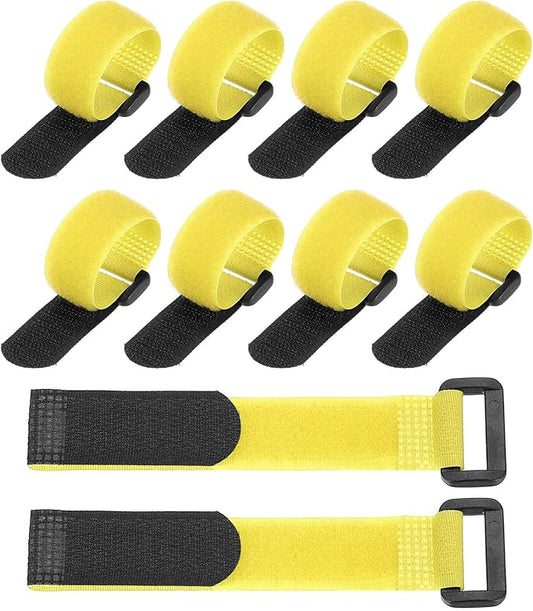 PATIKIL 6 x 0.79 Inch Reusable Cable Ties 10 Pcs Adjustable Hook and Loop Straps Cord Management Wire Wrap Cord Ties Organizer for Home Office Cables, Yellow