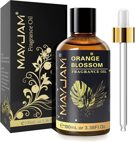 MAYJAM 100ML/3.38FL.OZ Orange Blossom Fragrance Oils with Glass Dropper, Essential Oils for Diffusers for Home, Long Lasting Scented Oils for Diffusers Soap Candle Making