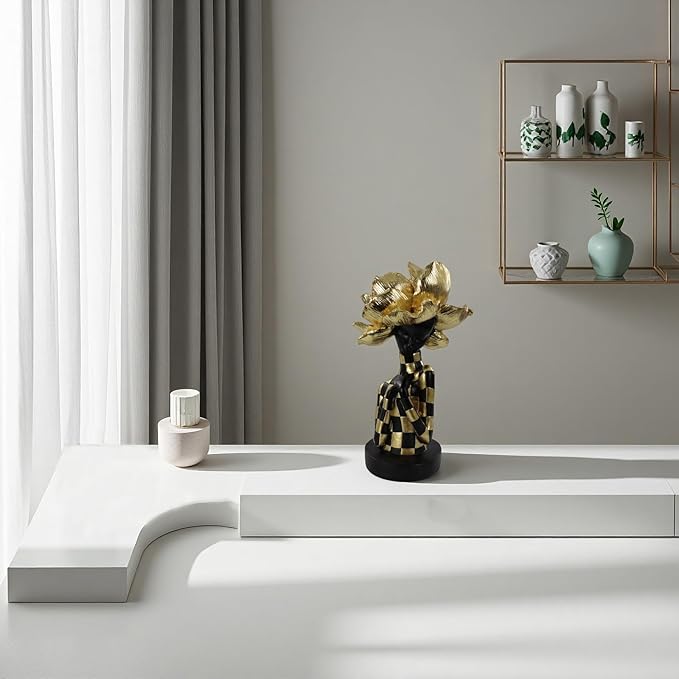 African Statues for Home Decor, Sculptures Decorations for Living Room, 11'' African Lady Art Bust Figurines, Black Modern Aesthetic Ornament for Shelf and Tables, Décor Accents Gifts for Women