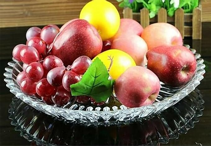 Glass Fruit Bowl or Decorative Bowl, used for Kitchen counter or living room center table decoration, Centerpiece Bowl,Serving Trays(11.6in)