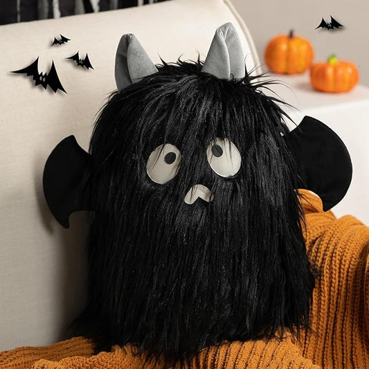 Ashler Halloween Ghost Pillows, Ghost Shaped Throw Pillow for Happy Halloween Decorative, Cute Spooky Ghost Cushion Gifts, Black Halloween Pillows, 10.5 X 14 Inches