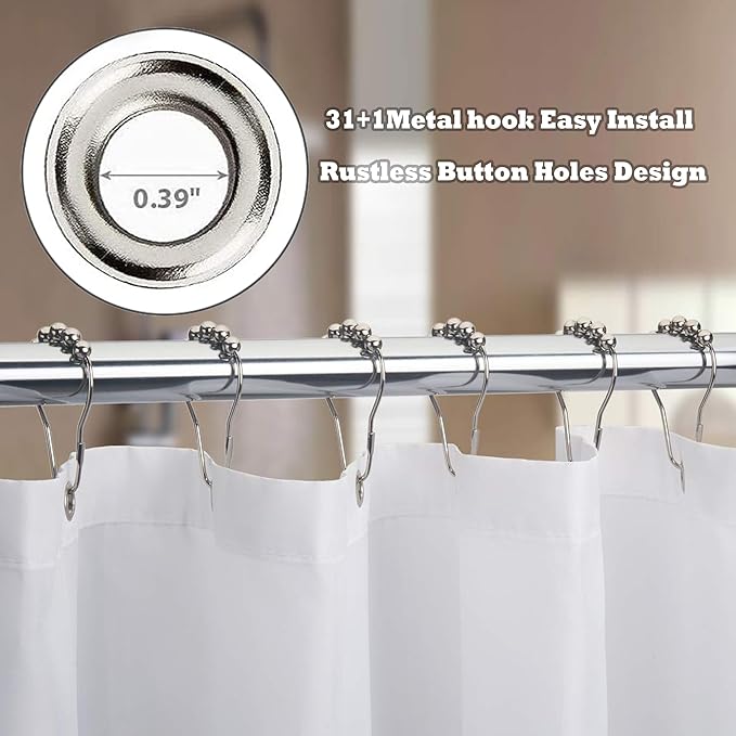 Extra Wide Pink and Blue Floral Shower Curtain 180Wx70H Inch Spring Summer Flower Eucalyptus Leaf Shabby Chic Plant Botanical Bathroom Set Country Bath Curtain Bathtub Accessories Home Decor