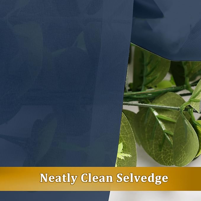 Aiyufneg Small Sheer Tier Curtains Half Kitchen Curtain Sheers, Light Filtering Farmhouse 24 Inch Window Panels Rod Pocket Navy Blue Voile Short Curtain for Bathroom, 40W x 24L, Set of 2 Panels