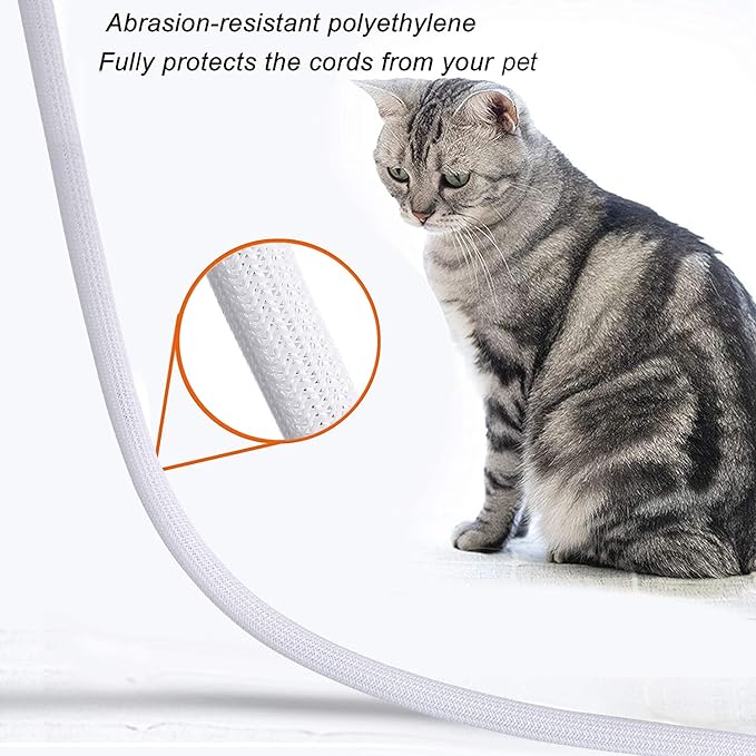 CrocSee 10ft - 1/2 inch Braided Cable Management Sleeve Cord Protector - Self-Wrapping Split Wire Loom for TV/Computer/Home Theater/Engine Bay - White