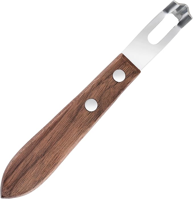 Viski Channel Knife, Citrus Zester and Orange Peeler Tool, Walnut Wood and Stainless Steel Bar Tool for Cocktail Garnishes, Perfect for Home Bars, Craft Cocktails and Bartender Gifts, Set of 1