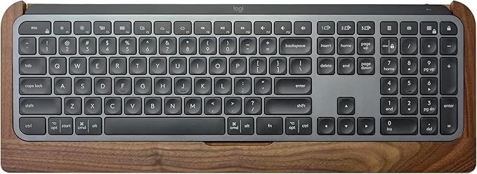 SAMDI Wood Keyboard Tray – Premium Ergonomic Desk Organizer, Stainless Steel/Wooden Keyboard Stand（A-Black Walnut