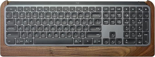 SAMDI Wood Keyboard Tray – Premium Ergonomic Desk Organizer, Stainless Steel/Wooden Keyboard Stand（A-Black Walnut