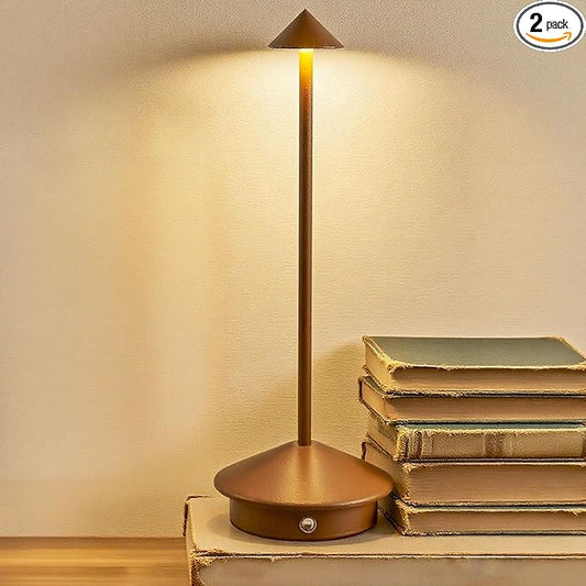 Cordless LED Table Lamp, Rechargeable 5200mAH Battery Operated Lamp for Decor, 3 Color Stepless Dimming Desk Lamps, for Restaurant, Bedroom, Outdoor Camping, Coffee Shop, Night Light