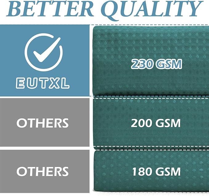 Seaweed Green Stall No Hook Shower Curtain with Snap in Liner,230GSM Waffle Weave Shower Curtains for Bathroom,54W x 80H