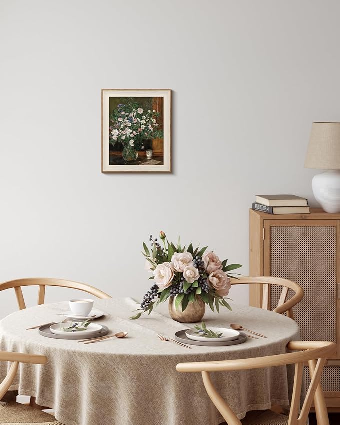 InSimSea Framed Canvas Wall Art, Flowers Wall Art for Living Room & Bathroom - Vintage Oil Painting, Print Home Decor - Wild Flowers (10"x12")