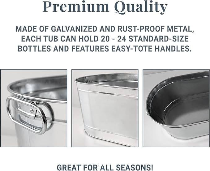 Let's Make Memories Personalized Beverage Tub - Christmas Party - Wonderful Time Of Year - Metal - Engraved - 5.5 Gallons