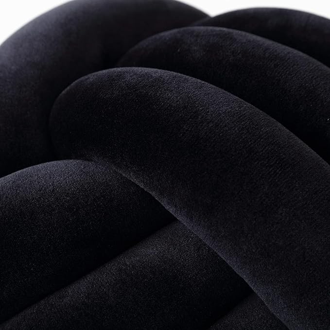 Petrella Knot Pillow Throw Pillows Ball Round Cute Throw Pillows Home Decor Cushion Decorative Aesthetic Spandex,Black 11inch