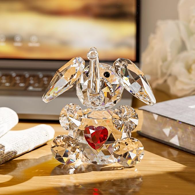 YWHL Cute Crystal Elephant Gifts for Women, Handmade White Elephant Gift Ideas, Small Drunk Animal Decor, Figurine Collection for Home Decoration
