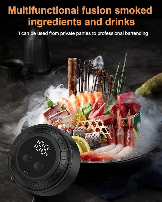 Electric Whiskey Smoker Kit, Old Fashioned Smoker Kit with 6 Wood Chips, Built-in Lighter & Ambient Light, Gifts for Men Dad Husband Whiskey Lovers (Birthday/Christmas)