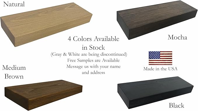 joelsantiques 36 Inch Wooden Floating Shelves for Wall - 36x6x2 in - Made of Natural Wood - Long Heavy Duty Rustic Wall Shelves for Bedroom - Perfect for Living Room, Kitchen - Natural