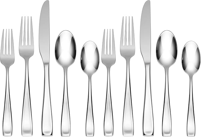 Oneida Moda Flatware Set | Stainless Steel | Service for 12 | 65-Piece, Pack of 2